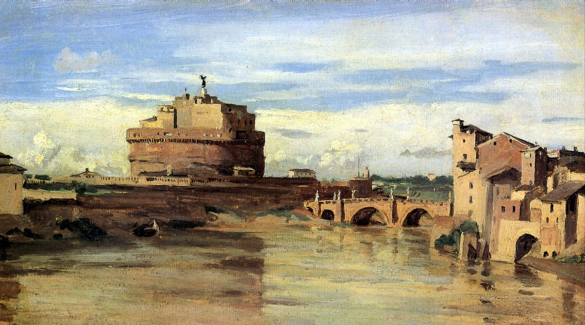 Camille Corot. Castle of the Holy Angel and the Tiber in Rome