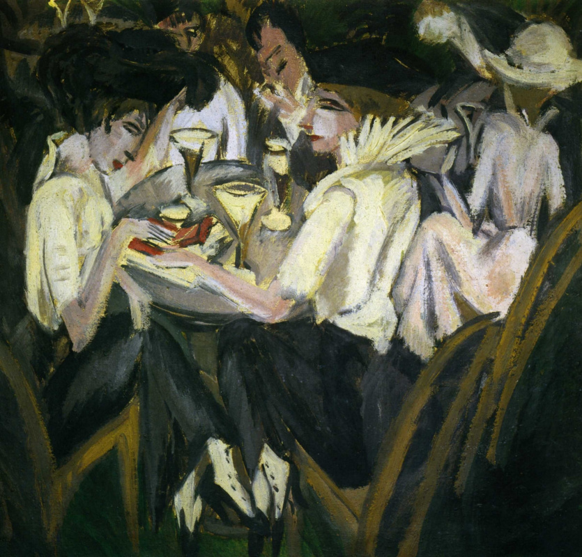 Ernst Ludwig Kirchner. The ladies in the cafe. On the terrace