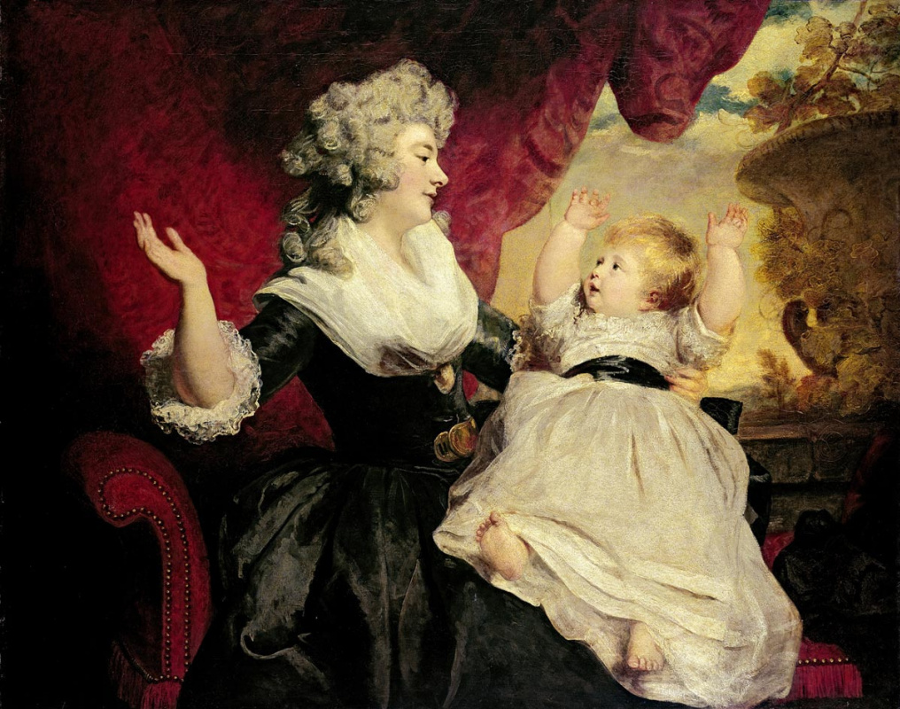 雷诺兹约书亚. Georgiana, Duchess of Devonshire with Lady Dzhordiana Cavendish