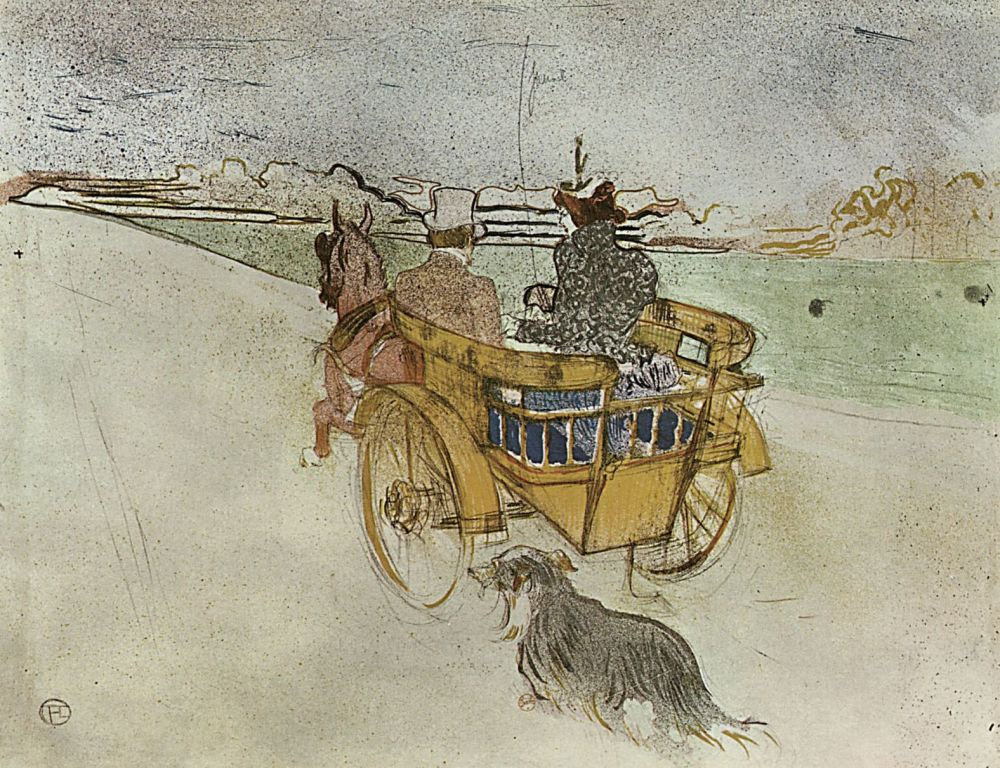 Henri de Toulouse-Lautrec. La Charrette Anglaise The English Dog Cart