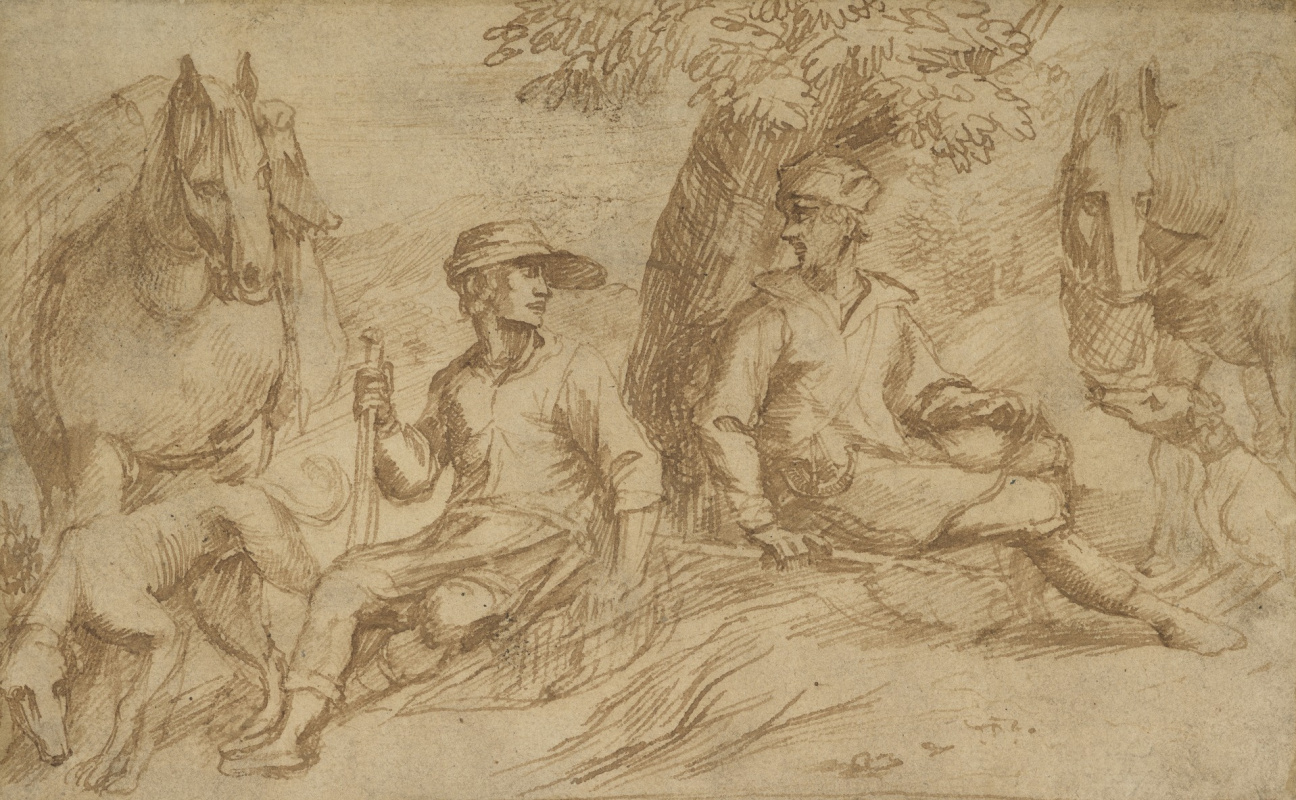 Jan Lievens. The hunters resting under a tree