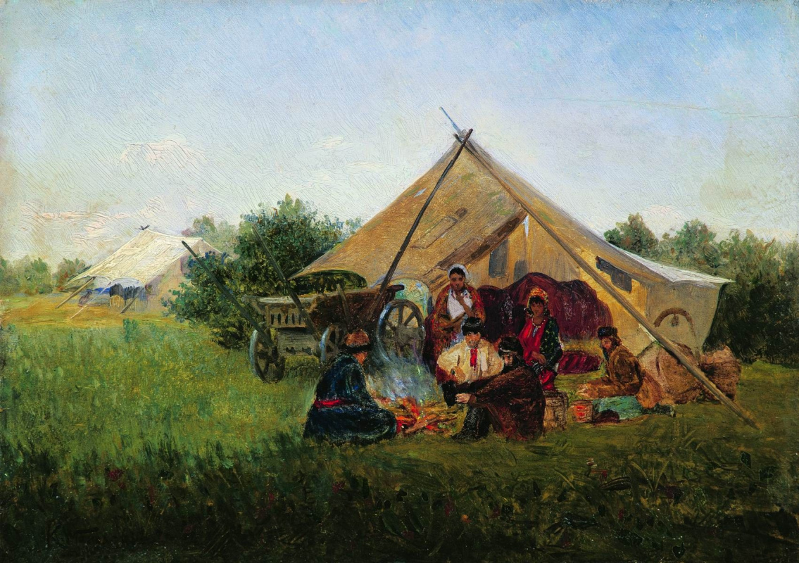 Konstantin Makovsky. Gypsies at a campfire