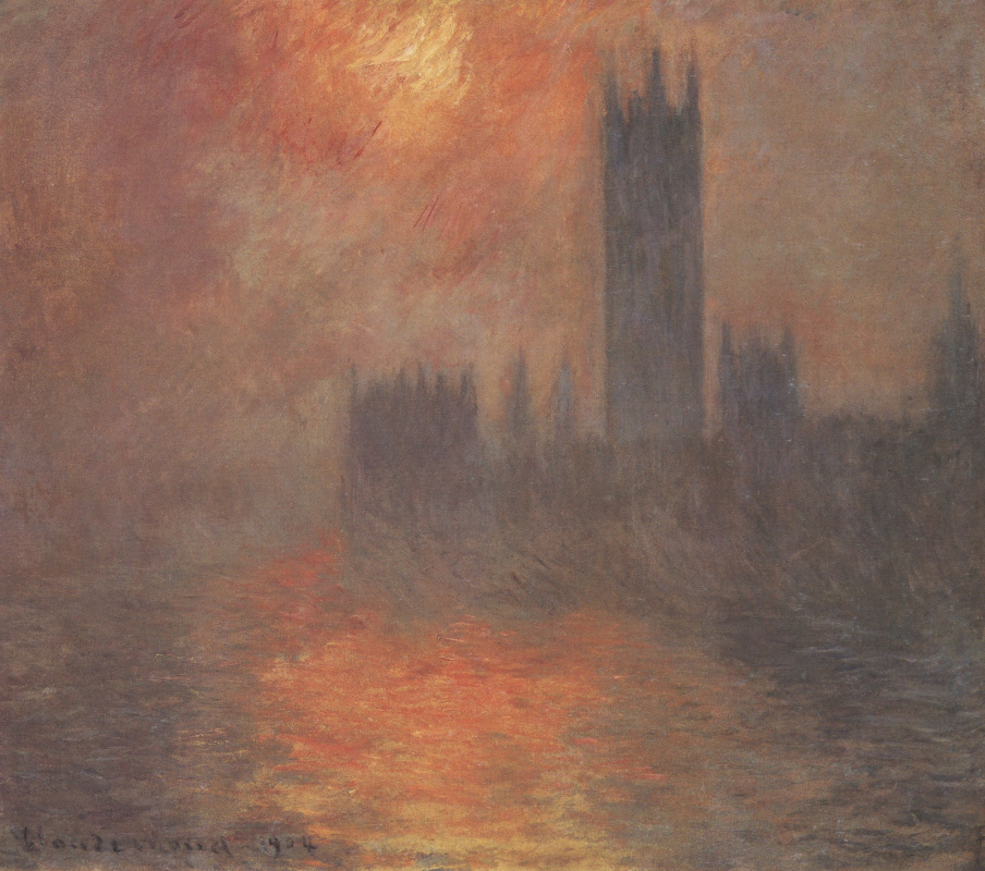 Claude Monet. Westminster Palace, sunset