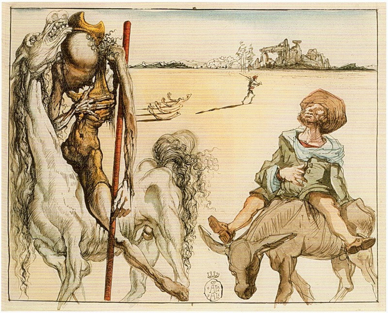 Salvador Dali. Illustration pour le roman "Don Quichotte"