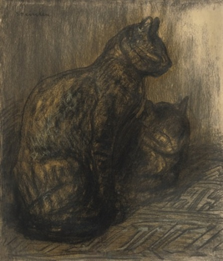 Theophile-Alexander Steinlen. A couple of cats