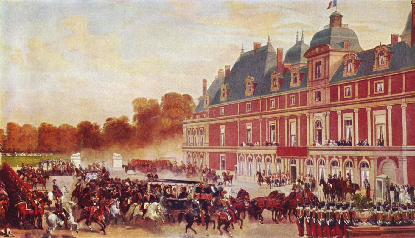 Eugene-Louis Lamy. The arrival of Queen Victoria at the castle e