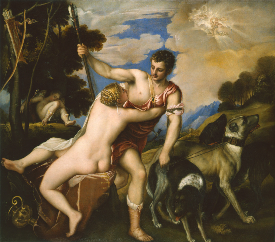 Ticijan Vecellio. Venus and Adonis