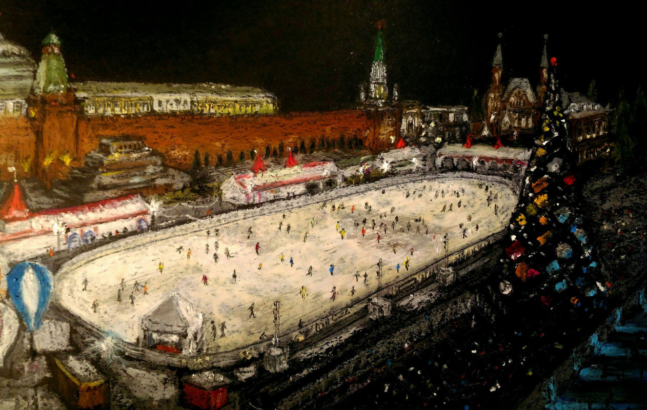 Denis Gusakov. Pista de patinaje sobre hielo en la plaza roja
