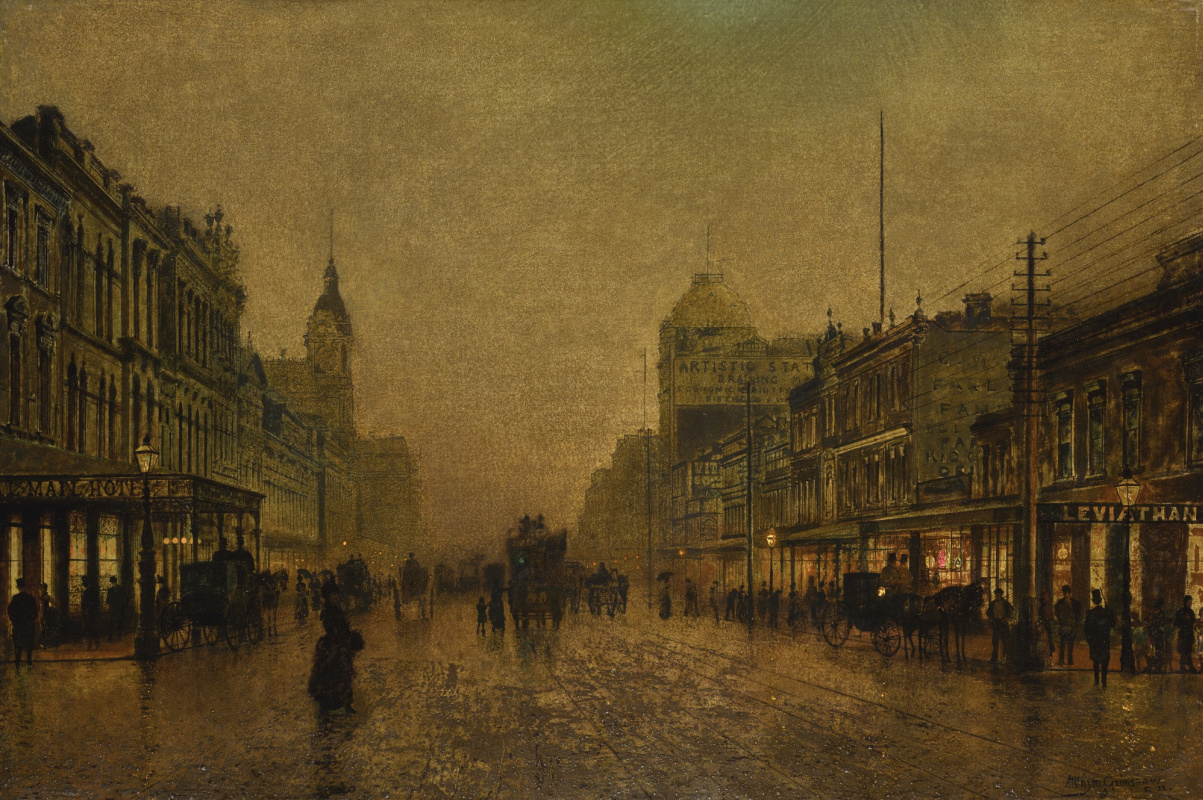 John Atkinson Grimshaw. Swanston Street, Melbourne