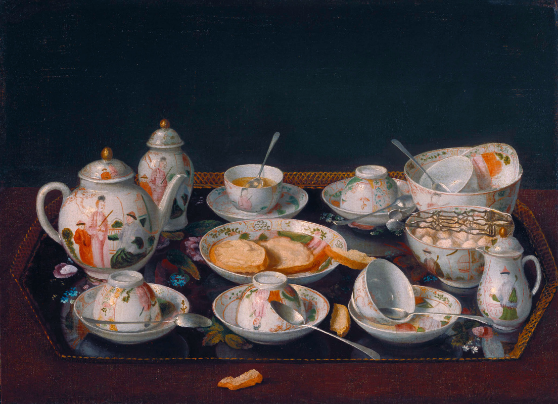 Jean-Etienne Liotard. Still life with tea set