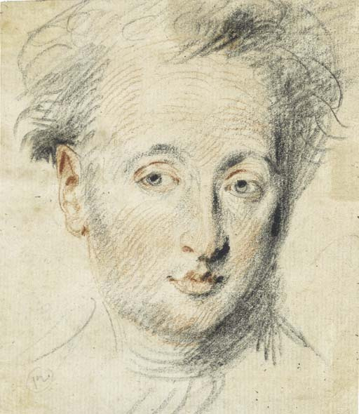 Antoine Watteau. La tête de l'homme