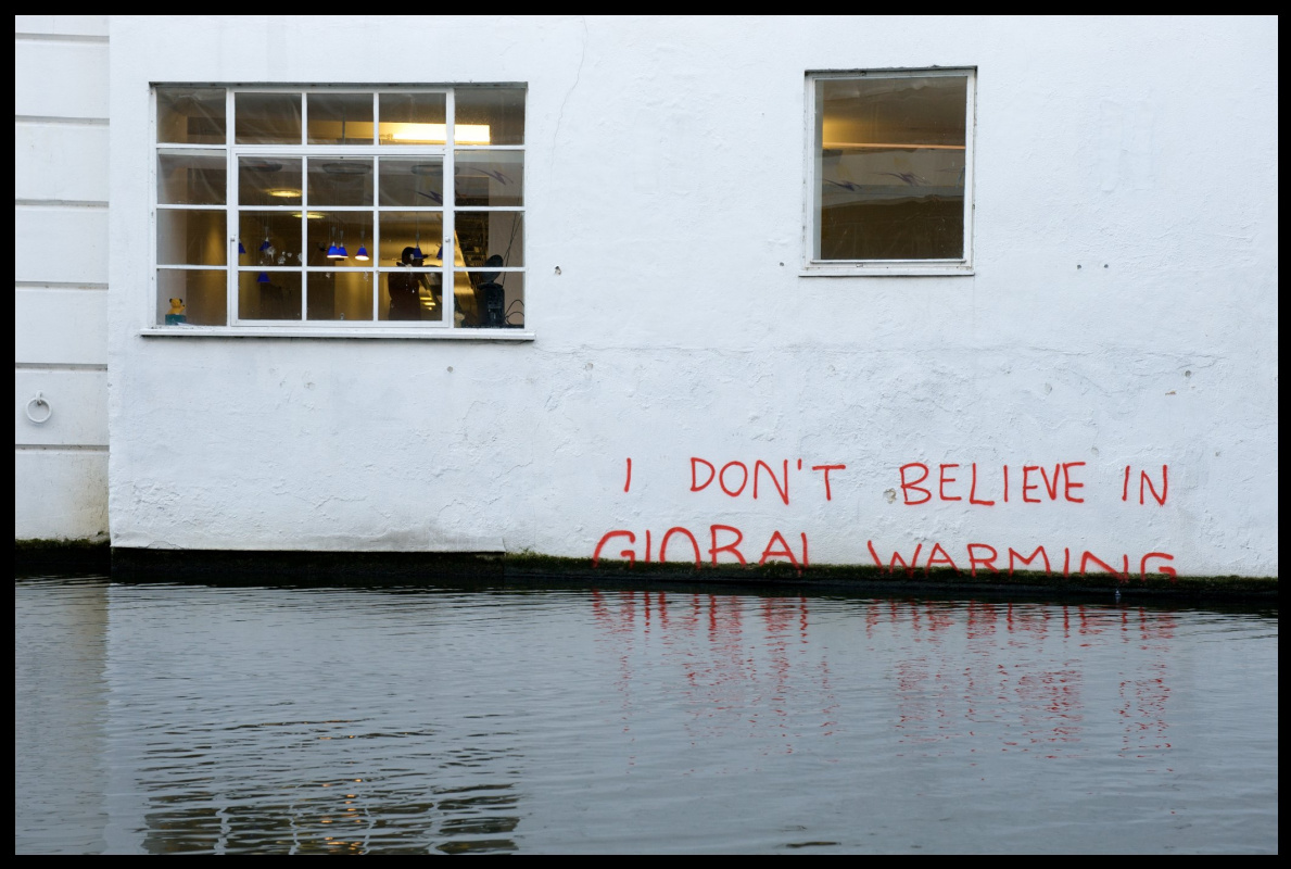 Banksy. Ich glaube nicht an die globale Erwärmung