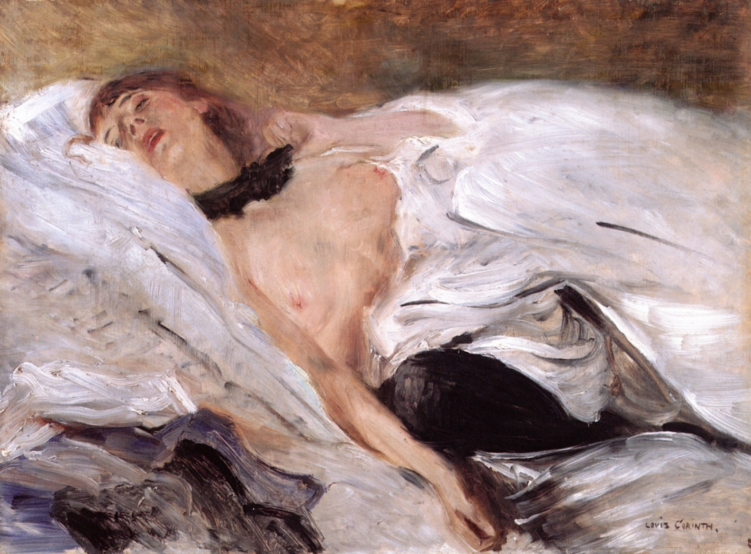 Lovis Korint. Sleeping girl