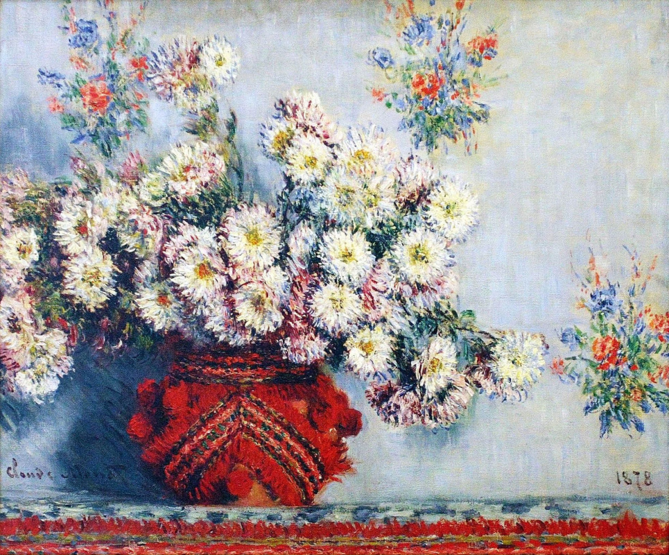 Claude Monet. Vase with chrysanthemums