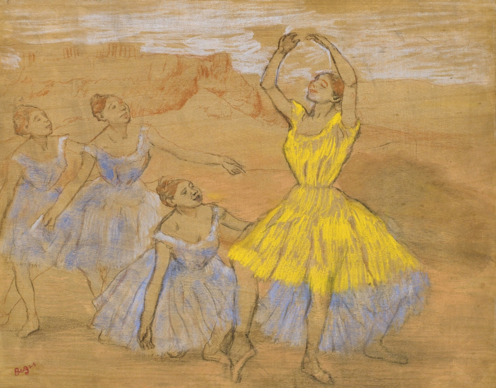 Edgar Degas. A group of dancers on the stage