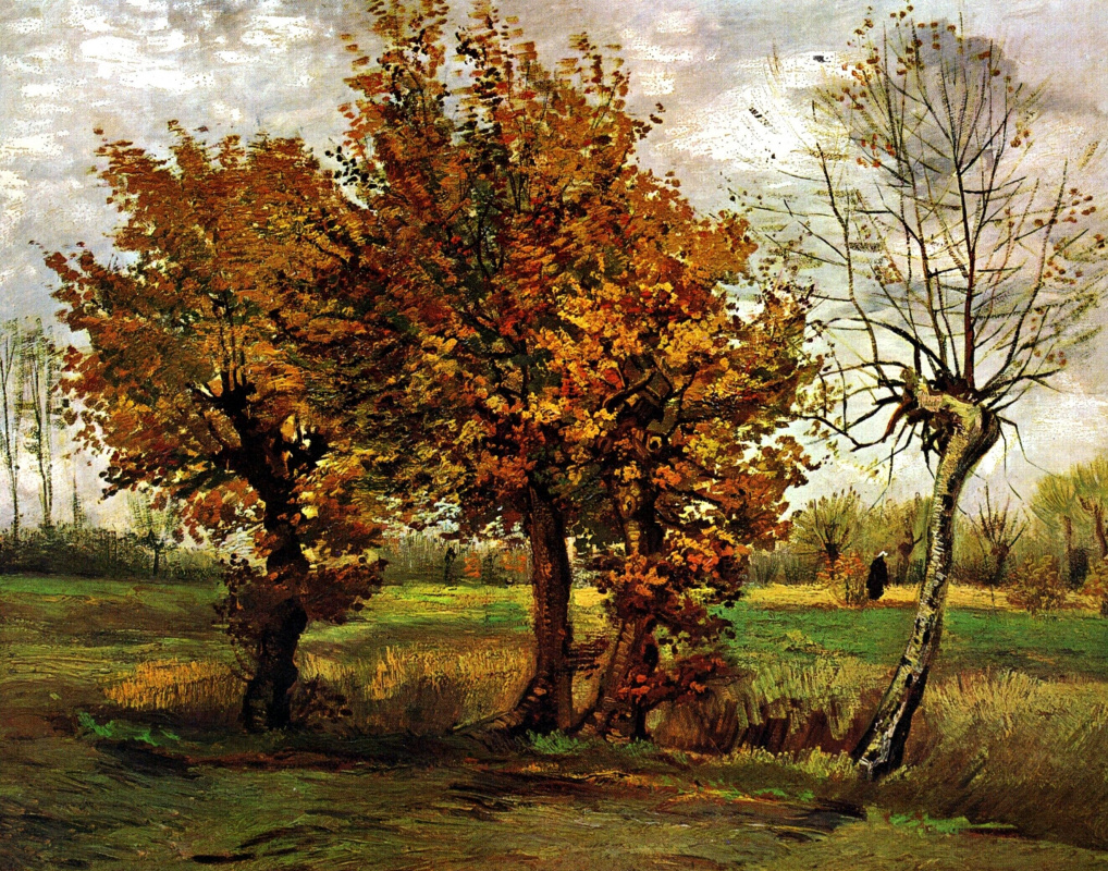 Vincent van Gogh. Autumn landscape with four trees