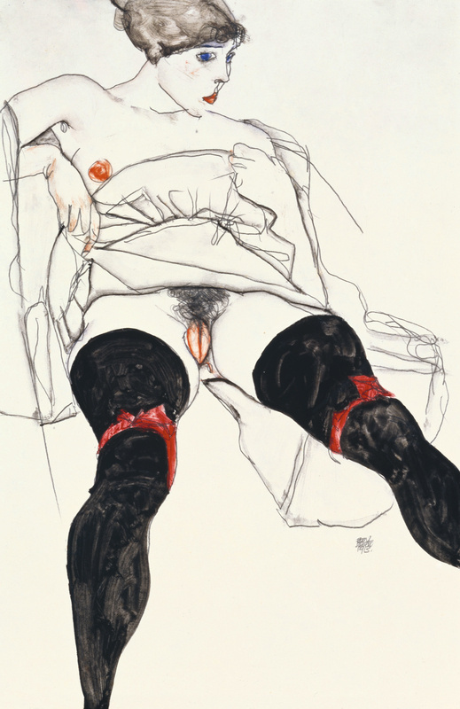 Egon Schiele. Woman in black stockings