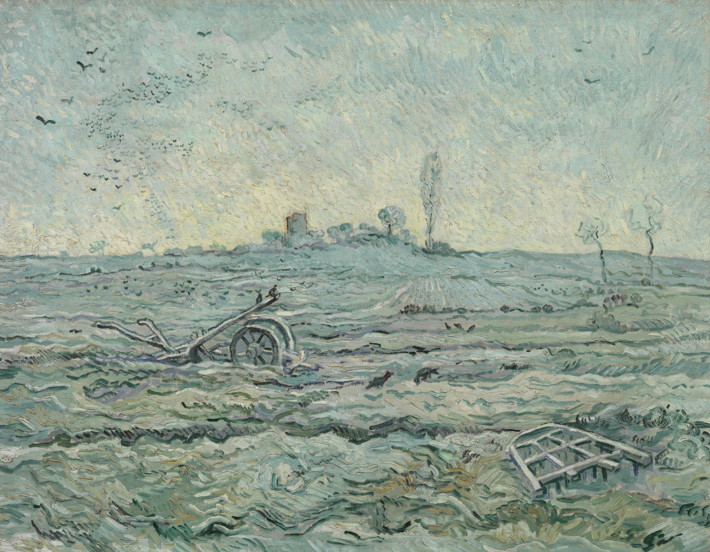 Vincent van Gogh. The snow-covered field with a plough (based on millet)