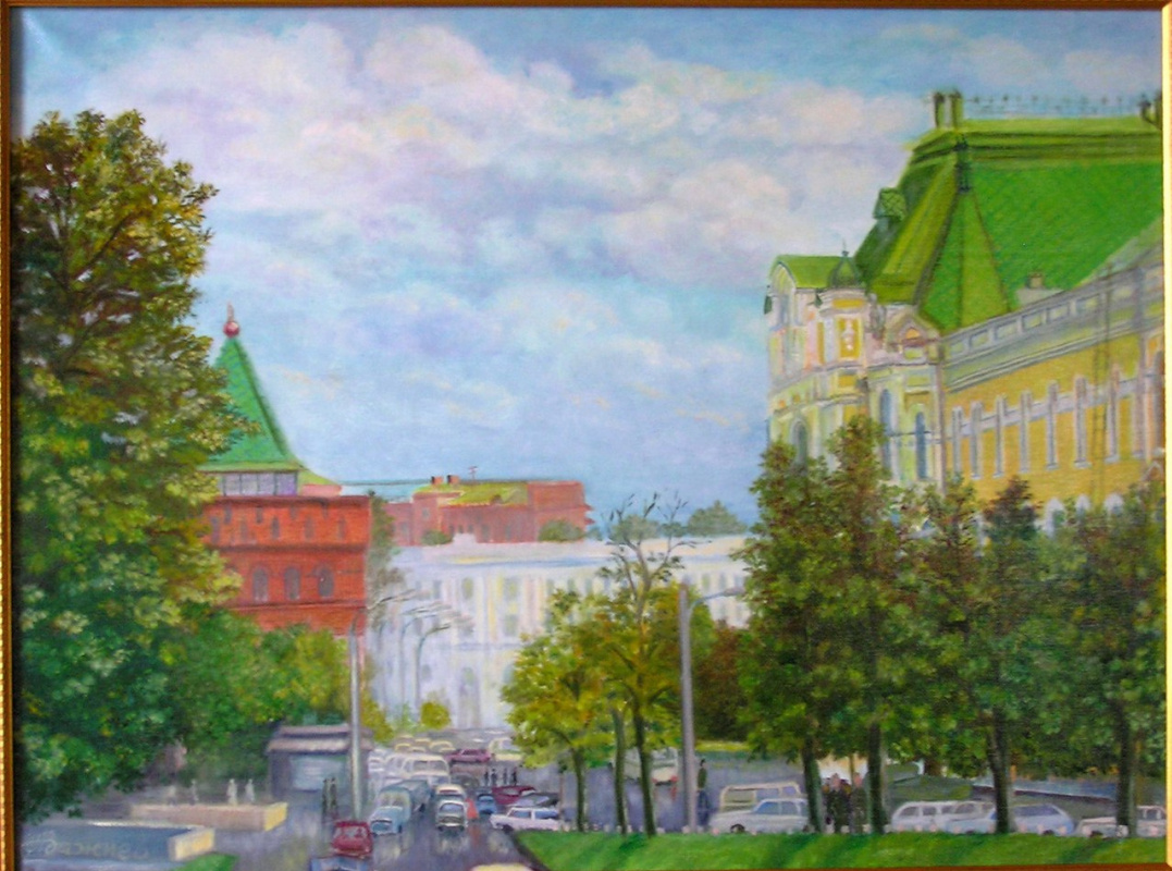 Alexander Fedorovich Vazhnev. "N. Novgorod". View from the bridge.