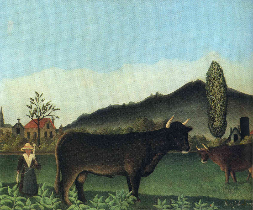 Henri Rousseau. Landscape with cow