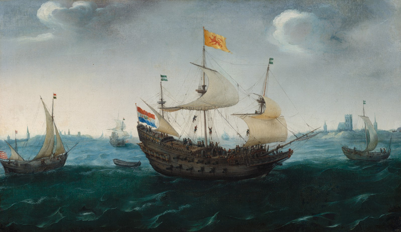 Hendrik Cornelis Vrom. Flotte dans la mer