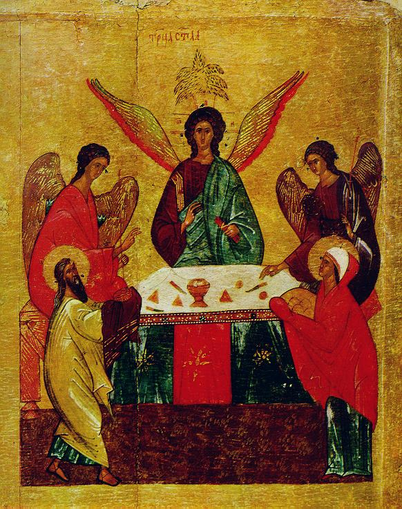 Icon Painting. The old Testament Trinity icon