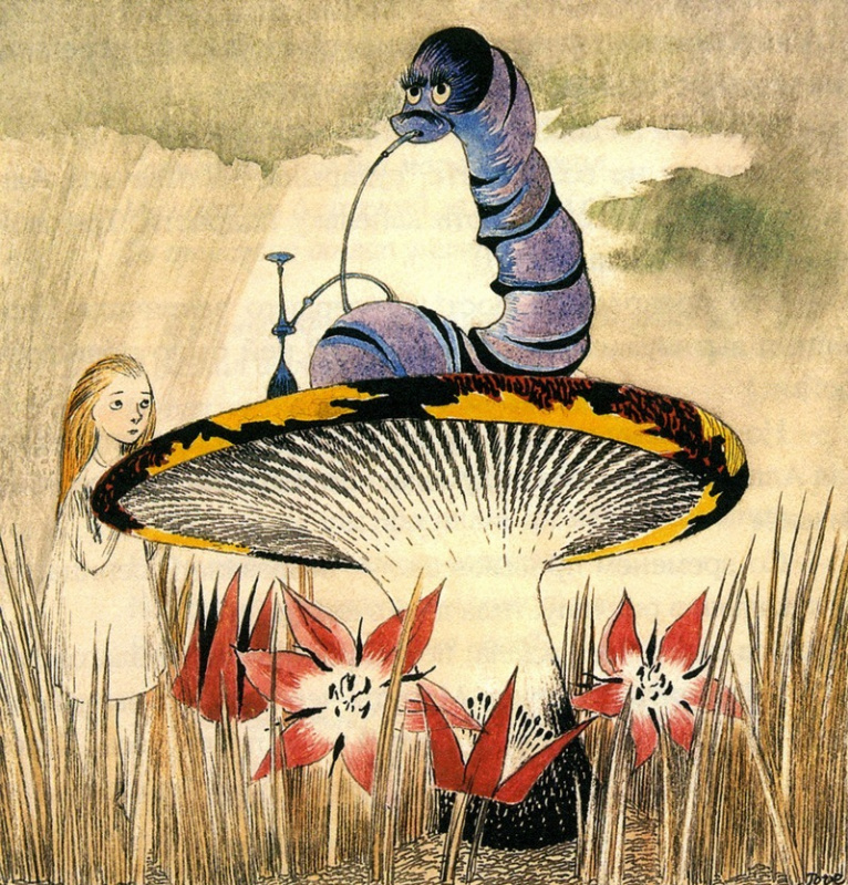 Tove Jansson. Illustration zur Geschichte von L. Carroll „Alice im Wunderland“