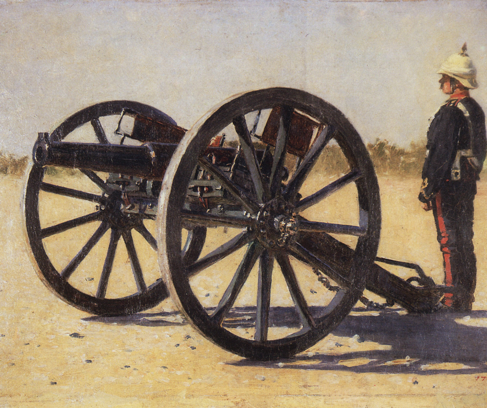 Vasily Vereshchagin. A gun. Study for the painting ‘Blowing from Guns in British India’