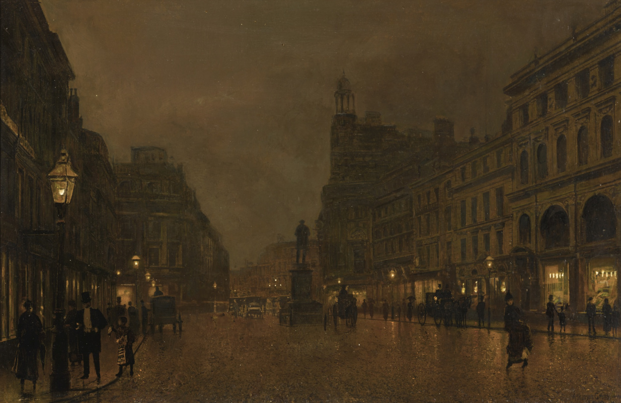 John Atkinson Grimshaw. St. Anne Square and the Exchange Building, Manchester