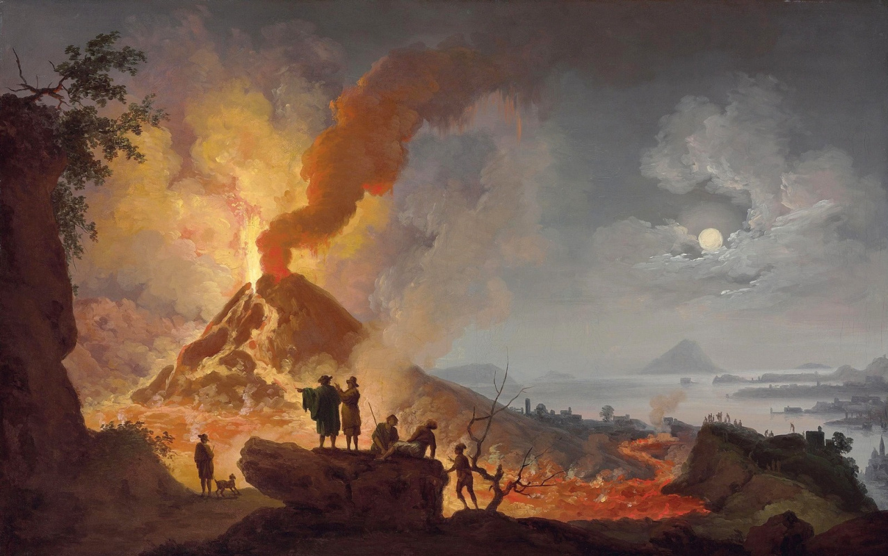 Pierre-Jacques Woller. View of the eruption of Vesuvius from Atrio del Cavallo H. M. 56.8 x 89.9