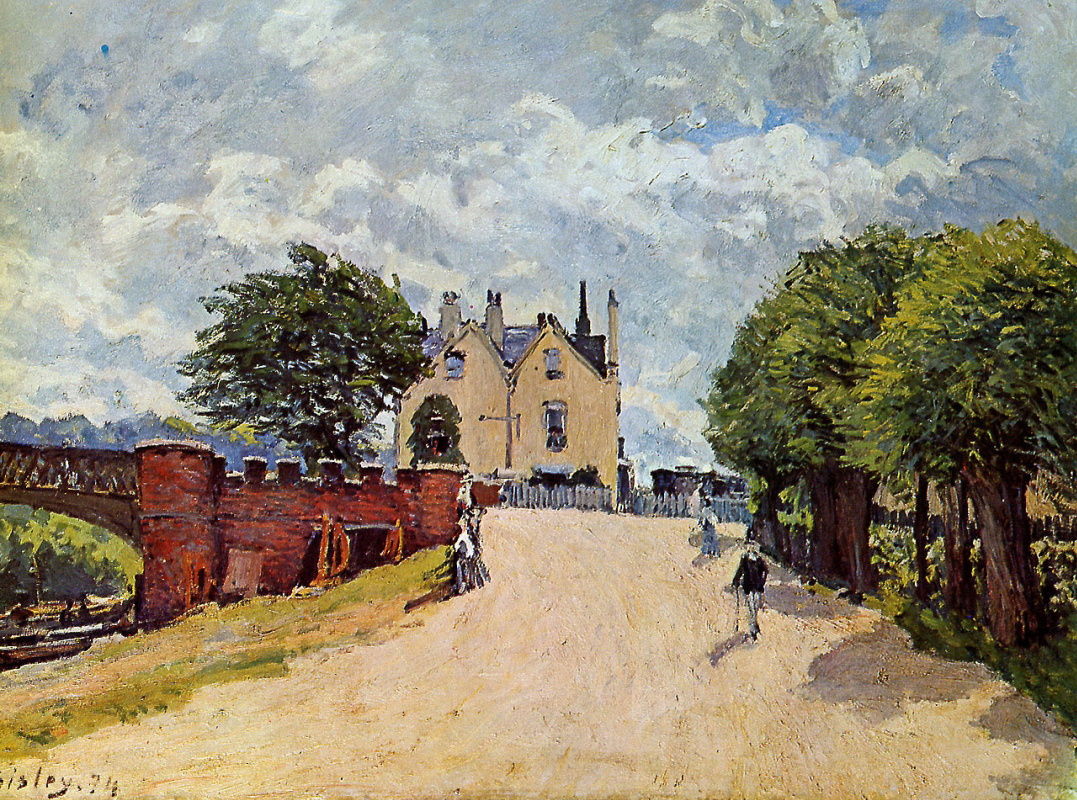 Alfred Sisley. Hotel in East Mols bridge-HAMPTON Court