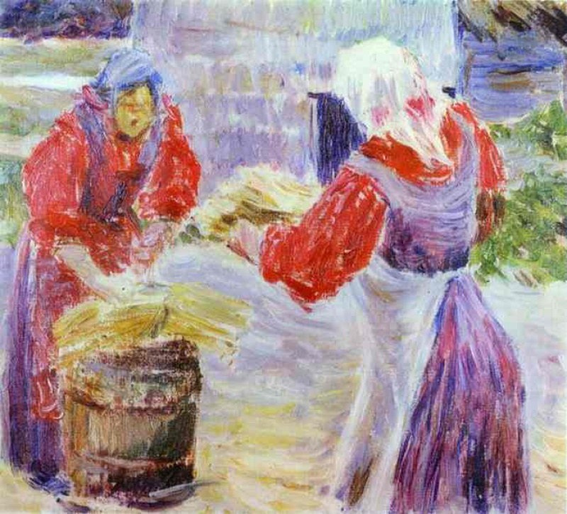 Victor Elpidiforovich Borisov-Musatov. Peasant women. Etude