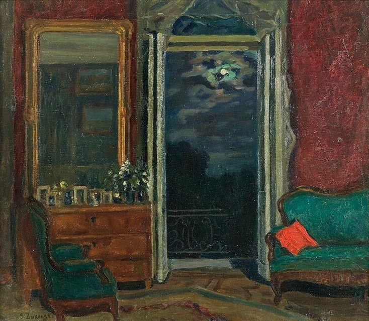 Stanislav Yulianovich Zhukovsky. Interior in the moonlight