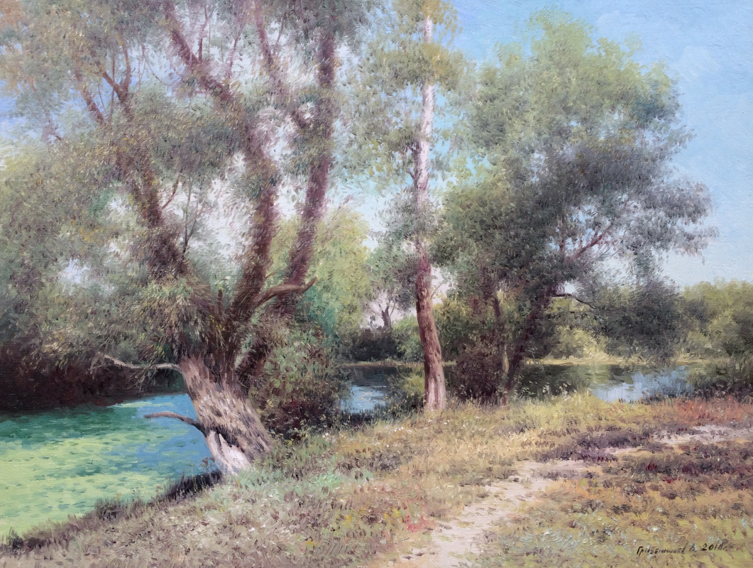 Vasily Ivanovich Gribennikov. River bank