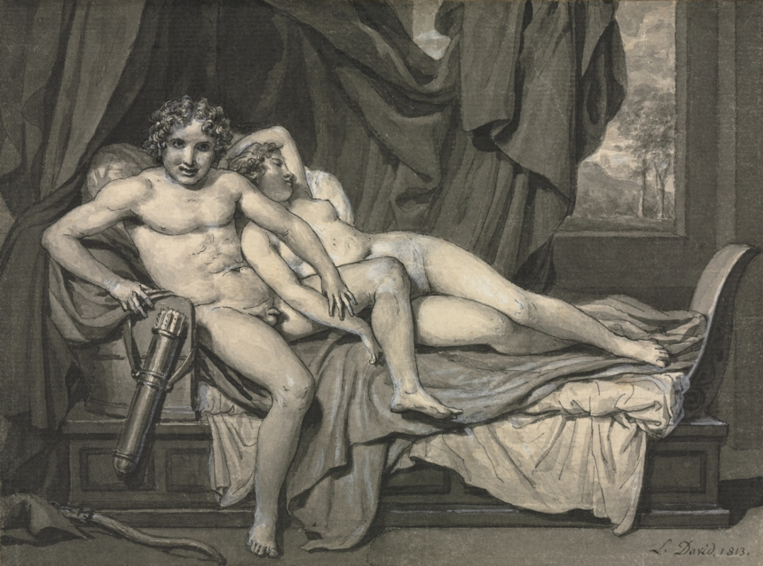 Jacques-Louis David. Cupid and Psyche. Sketch