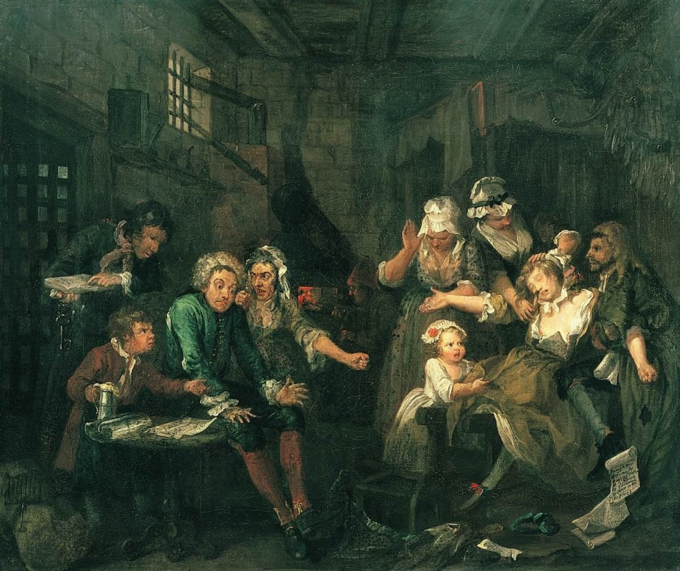 William Hogarth. Mota's career. Prison