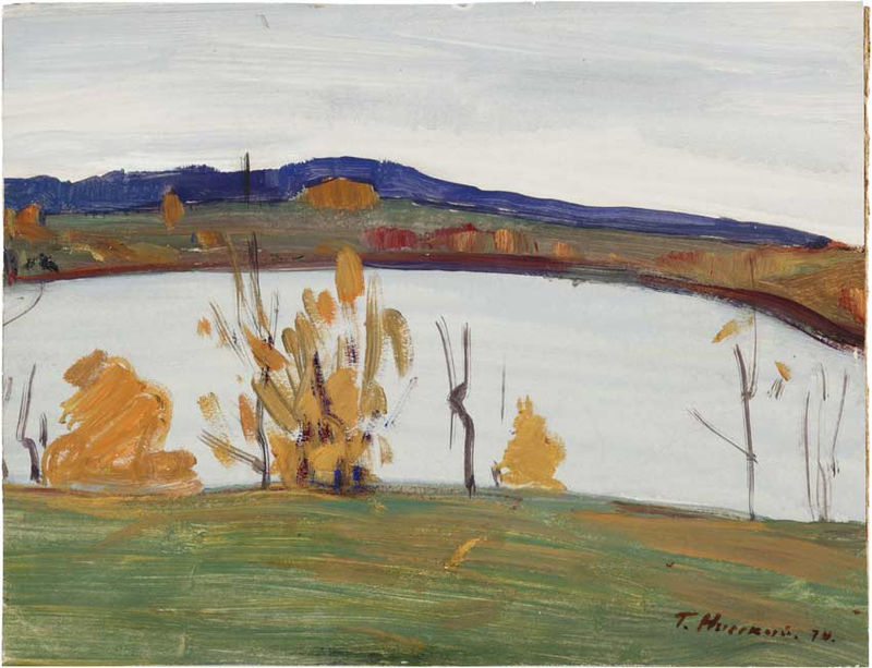 Georgy Nissky. River bank in autumn