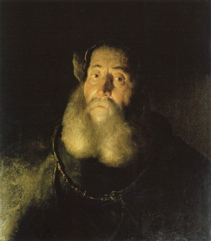 Jan Lievens. Portrait of a bearded man in a raincoat and beret