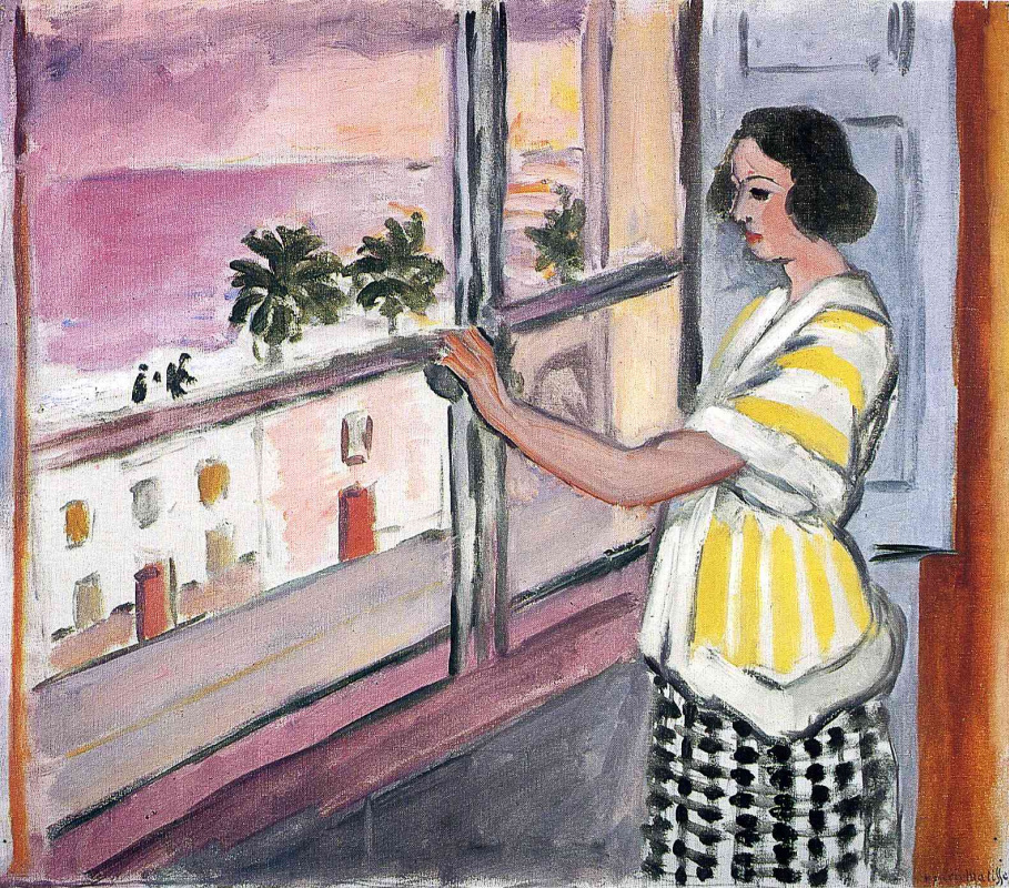 Henri Matisse. The young woman at the window. Sunset