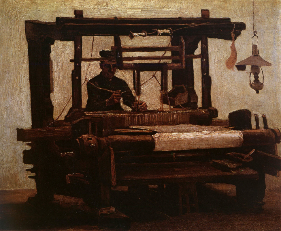 Vincent van Gogh. Weaver at the machine (front view)