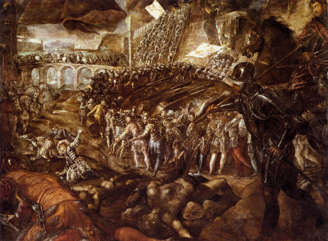 Jacopo (Robusti) Tintoretto. Federico II Gonzaga conquers Parma
