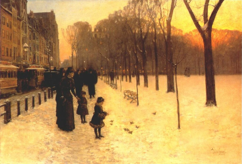 Childe Hassam. Boston common at twilight