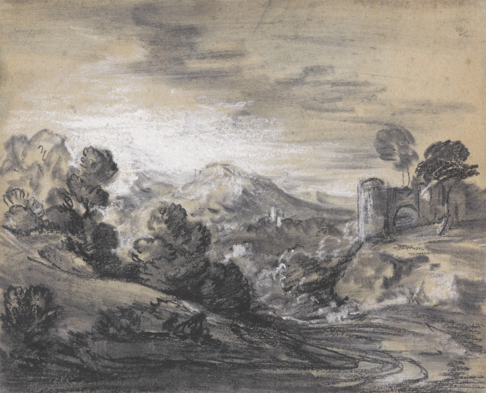 Thomas Gainsborough. Wooded landscape with castle