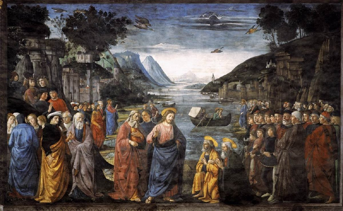 Domenico Girlandajo. The calling of the apostles Andrew and Peter
