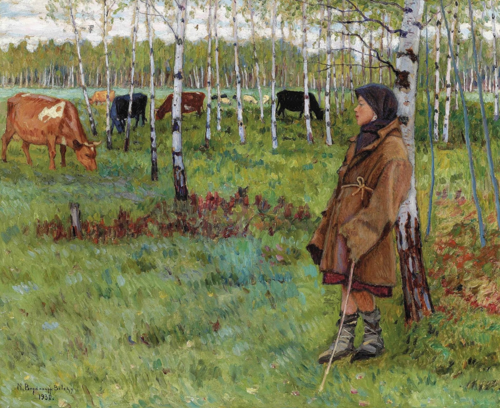 Nikolay Petrovich Bogdanov-Belsky. Daydreaming among the birches