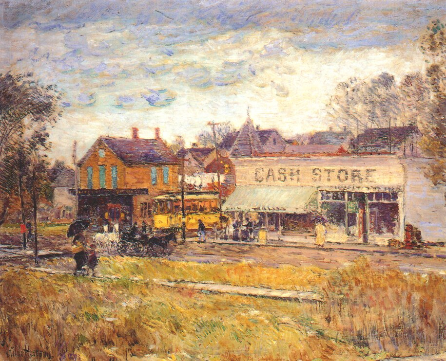 Childe Hassam. The end of the streetcar line, Oak Park, Illinois