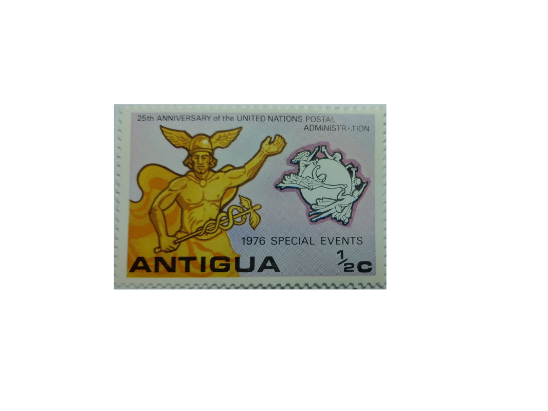 Arthur Gabdrupes. "Image": "Brand"; "Mail": "Antigua", 1976g. . '' Archiv '' (q) (1)