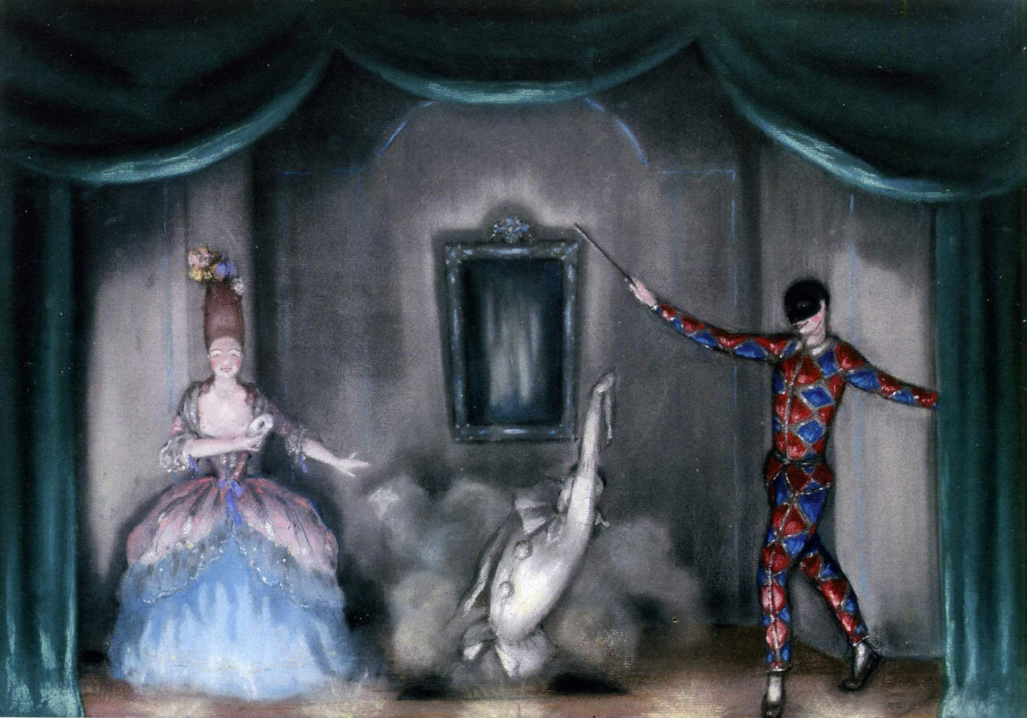 Dmitry Dmitrievich Bushen. Columbine, Pierrot and harlequin