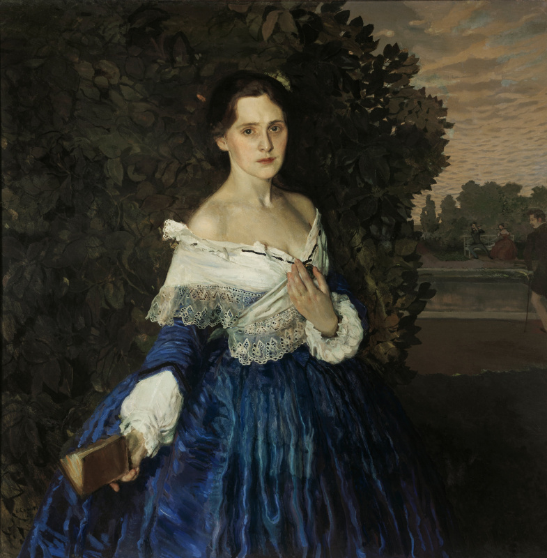 Konstantin Somov. The lady in blue. Portrait Of Elizabeth Mikhailovna Martynova