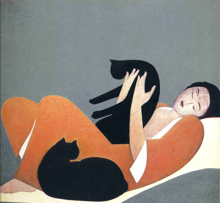 Will Barnet. Girl with cat